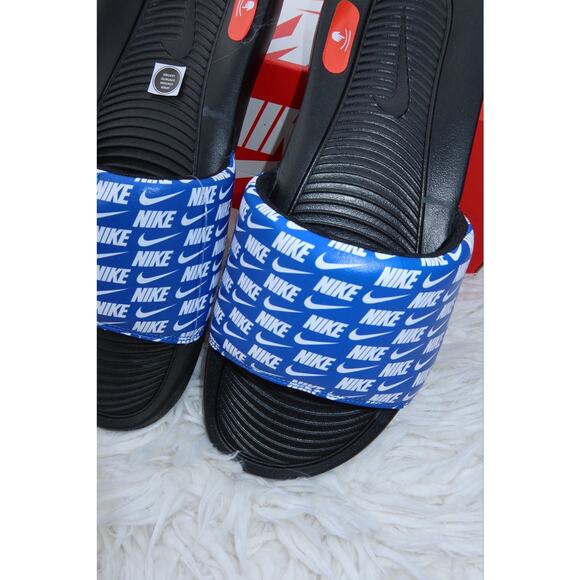 Nike Victori One Print Slides Men’s Size 12 Blue White Logo Sandals NWT main image 4